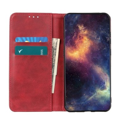Samsung Galaxy A13 4G (SM-A135F, SM-A137F) „Split“ raudonas odinis atverčiamas dėklas - knygutė | Priedai.lt