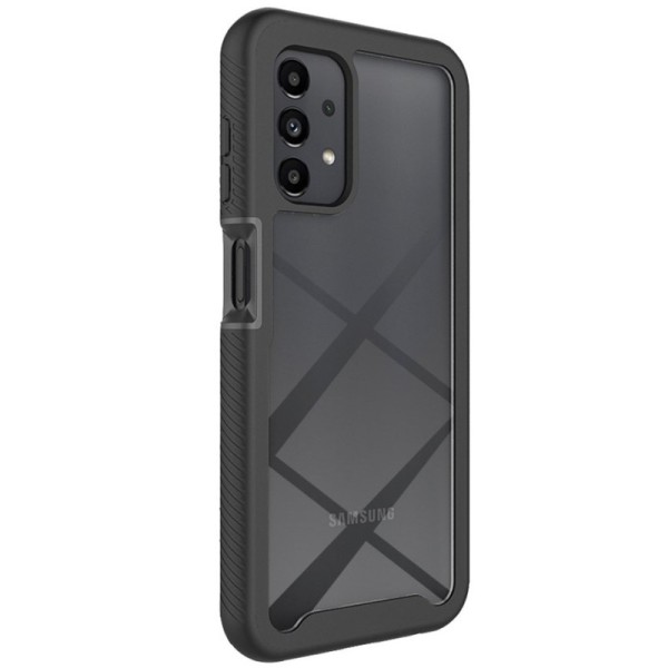 „Frame“ 360 Tugevdatud turvalisus Kõva silikoon (TPU) kaaned - läbipaistev / must (Galaxy A13 4G)