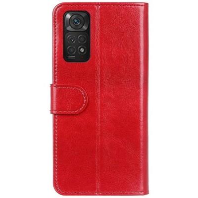 Xiaomi Redmi Note 11 4G atverčiamas raudonas odinis dėklas - piniginė | Priedai.lt