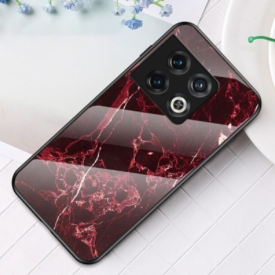 OnePlus 10 Pro „Marble“ kieto silikono TPU raudonas dėklas - nugarėlė | Priedai.lt