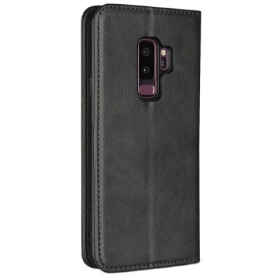 Samsung Galaxy S9+ (G965) „Split“ juodas odinis atverčiamas dėklas - knygutė | Priedai.lt
