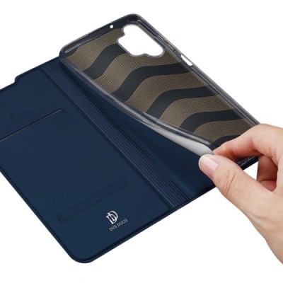 „Dux Ducis“ Skin serijos Samsung Galaxy A13 4G (SM-A135F, SM-A137F) mėlynas odinis atverčiamas dėklas | Priedai.lt