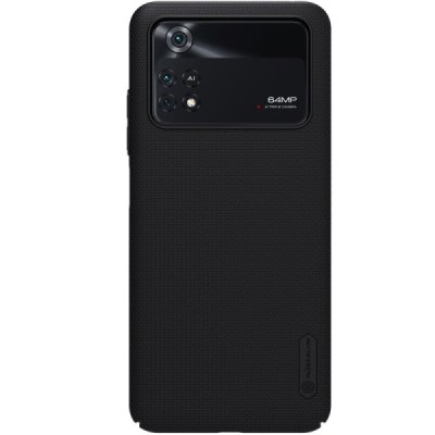 Nillkin Frosted Shield Xiaomi Poco M4 Pro 4G juodas plastikinis dėklas | Priedai.lt