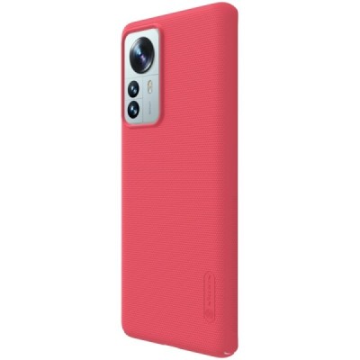 Nillkin Frosted Shield Xiaomi 12 Pro raudonas plastikinis dėklas | Priedai.lt