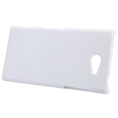 Nillkin Frosted Shield Sony Xperia M2 baltas plastikinis dėklas + apsauginė ekrano plėvelė / Priedai.lt