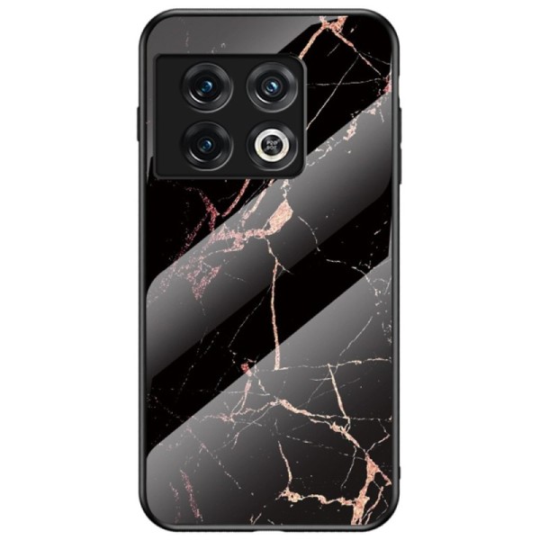 „Marble“ Kõva silikoon (TPU) kaaned - must / kuldne (OnePlus 10 Pro)