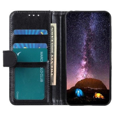 Xiaomi 12 Pro atverčiamas juodas odinis dėklas - piniginė | Priedai.lt