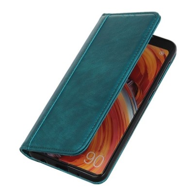 OnePlus 10 Pro žalias odinis atverčiamas dėklas - knygutė su magnetu | Priedai.lt
