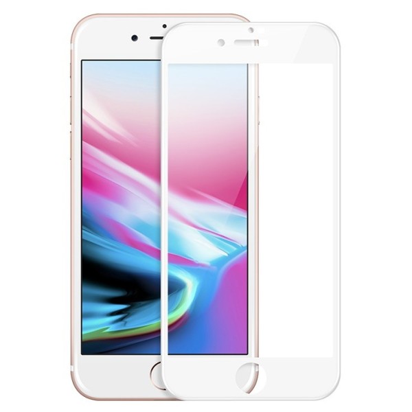 „Amorus“ Tempered Glass kaitsev ekraaniklaas 0.26 mm - valge (iPhone 7 / 8 / SE 2020 / SE 2022)