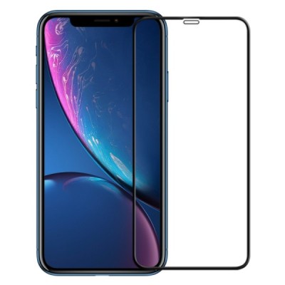 Apple iPhone Xr, iPhone 11 „Guardian“ 9H Tempered Glass sustiprintos apsaugos juodas pilnai dengiantis apsauginis ekrano stiklas