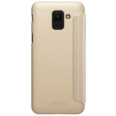 Samsung Galaxy J6 2018 (J600) auksinis odinis atverčiamas Nillkin Sparkle dėklas - knygutė | Priedai.lt