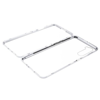 OnePlus Nord Frame sidabrinis (permatomas) magnetinis plastikinis dėklas | Priedai.lt