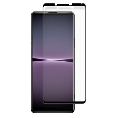 Sony Xperia 1 IV „Mocolo“ 2.5D 9H Tempered Glass sustiprintos apsaugos juodas pilnai dengiantis apsauginis ekrano stiklas 0,26 m