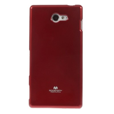 Sony Xperia M2 D2303 Mercury raudonas kieto silikono tpu dėklas - nugarėlė / Priedai.lt