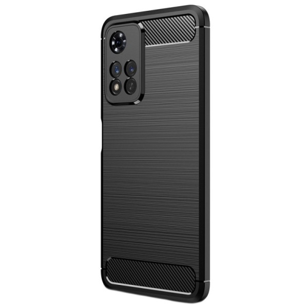 „Carbon“ Kõva silikoon (TPU) kaaned - must (Redmi Note 11 Pro+)