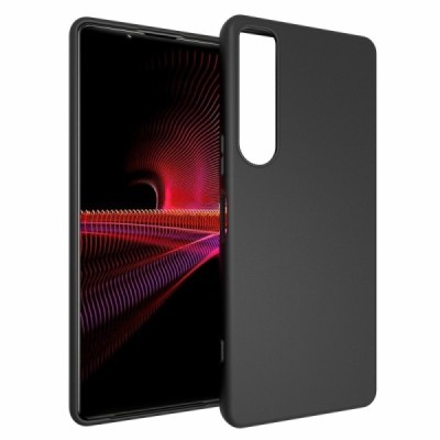 Sony Xperia 1 IV kieto silikono TPU juodas dėklas - nugarėlė | Priedai.lt
