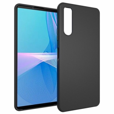 Sony Xperia 10 IV kieto silikono TPU juodas dėklas - nugarėlė | Priedai.lt