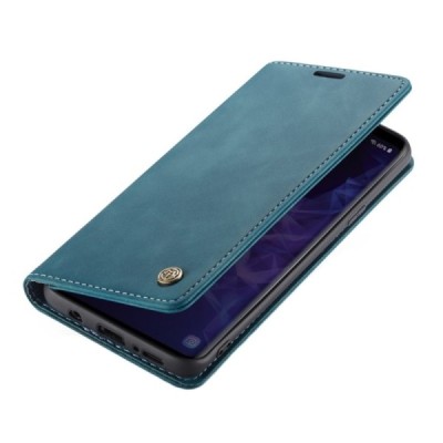 Samsung Galaxy S9+ (G965) CaseMe Retro solidus atverčiamas žalias odinis dėklas - knygutė | Priedai.lt