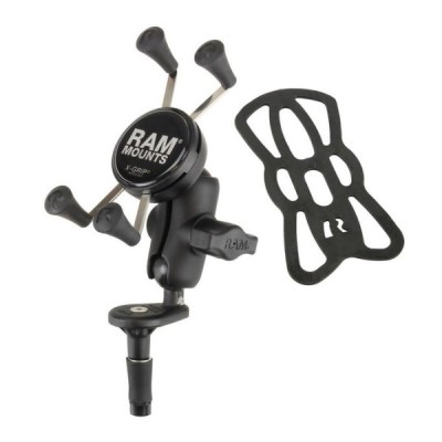 „RAM Mounts“ X-Grip telefono laikiklis motociklui (tvirtinamas prie cilindrinės vairo šakės angos), dviračiui, paspirtukui | Pri