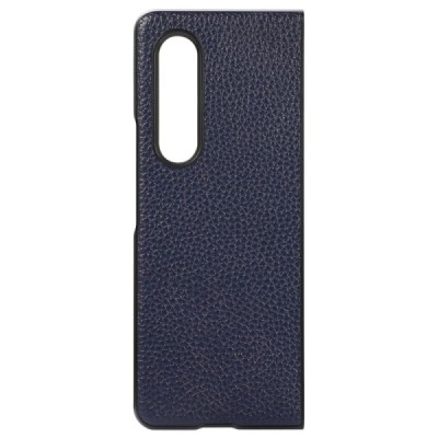 Samsung Galaxy Z Fold4 5G (F936B) Deluxe Leather mėlynas odinis dėklas - nugarėlė | Priedai.lt
