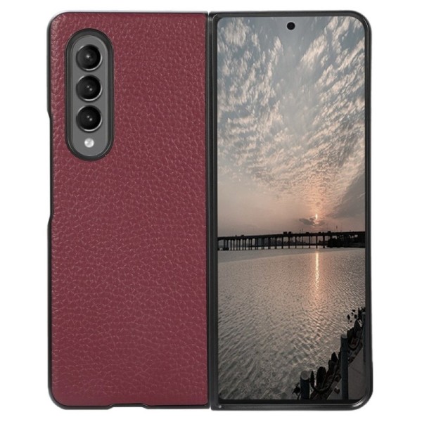 „Deluxe Leather“ kaaned - burgundi (Galaxy Z Fold4)