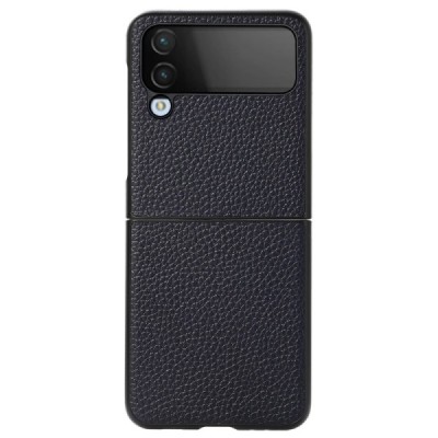 Samsung Galaxy Z Flip4 (F721) Deluxe Leather mėlynas odinis dėklas - nugarėlė | Priedai.lt