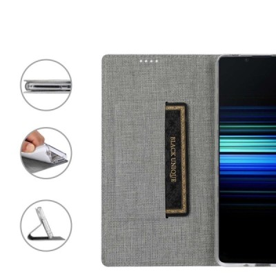 Sony Xperia 10 IV „Vili“ atverčiamas pilkas dėklas | Priedai.lt