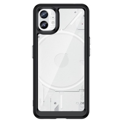 Nothing Phone 1 5G Fashion skaidrus juodos spalvos apvadais kieto silikono (TPU) dėklas | Priedai.lt