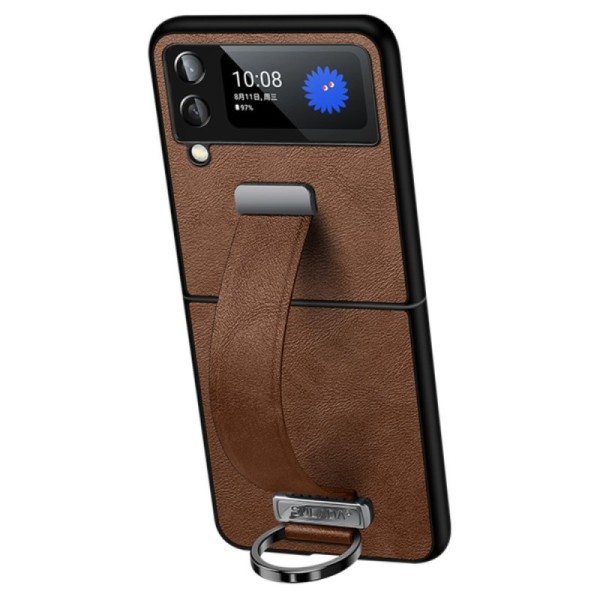 „Sulada“ Leather Kickstand kaaned - pruun (Galaxy Z Flip4)