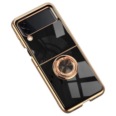 Samsung Galaxy Z Flip4 (F721) „Fashion“ Kickstand kieto silikono TPU juodas dėklas - nugarėlė | Priedai.lt