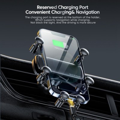 „Essager“ Gravity automobilinis telefono laikiklis (į groteles) juodas | Priedai.lt