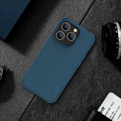 Apple iPhone 14 Pro „Nillkin“ Frosted Shield Pro mėlynas dėklas - nugarėlė | Priedai.lt