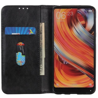 Samsung Galaxy Xcover 6 Pro (G736) juodas odinis atverčiamas dėklas - knygutė su magnetu | Priedai.lt
