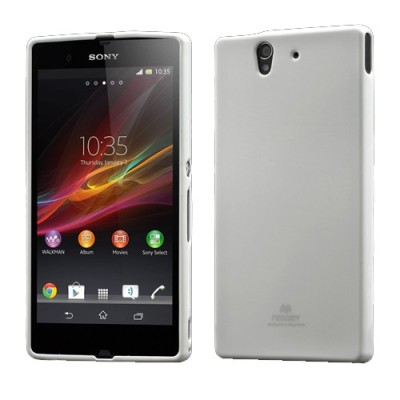 Sony Xperia Z Mercury baltas kieto silikono tpu dėklas - nugarėlė / Priedai.lt