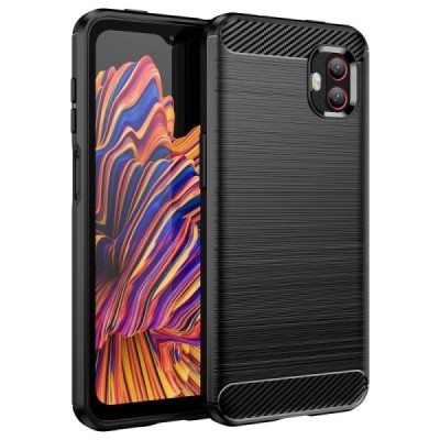 Samsung Galaxy Xcover 6 Pro (G736) „Carbon“ kieto silikono TPU juodas dėklas - nugarėlė | Priedai.lt