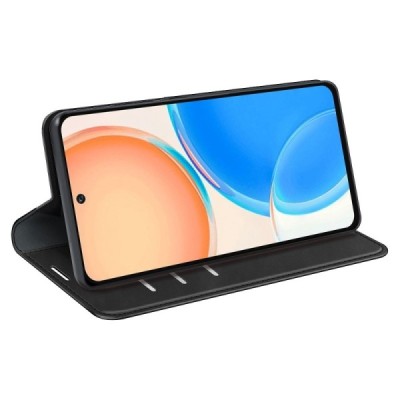 Huawei Honor X8 „Split“ juodas odinis atverčiamas dėklas - knygutė | Priedai.lt
