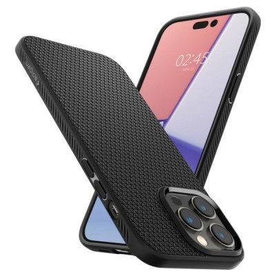 „Spigen“ Liquid Air Apple iPhone 14 Pro Max juodas kieto silikono dėklas | Priedai.lt