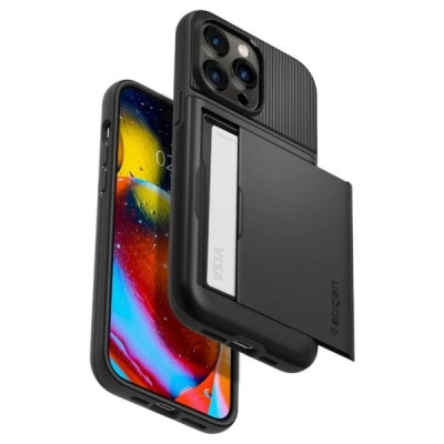 „Spigen“ Slim Armor CS Apple iPhone 14 Pro juodas kieto silikono dėklas | Priedai.lt