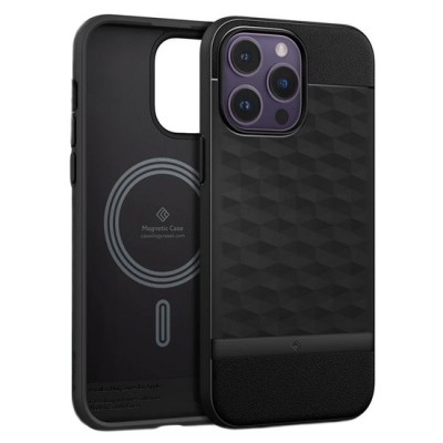 „Caseology“ Parallax Mag Apple iPhone 14 Pro juodas kieto silikono dėklas | Priedai.lt