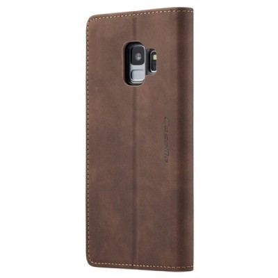 Samsung Galaxy S9 (G960) CaseMe Retro solidus atverčiamas rudas odinis dėklas - knygutė | Priedai.lt