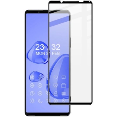 Sony Xperia 10 IV „Imak“ 9H Tempered Glass sustiprintos apsaugos juodas pilnai dengiantis apsauginis ekrano stiklas 0,2 mm | Pri