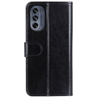 Motorola Moto G62 5G atverčiamas juodas odinis dėklas - piniginė | Priedai.lt