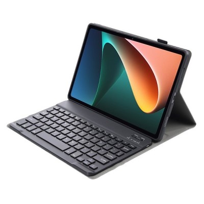 Xiaomi Pad 5 (Pad 5 Pro) atverčiamas juodas odinis dėklas su bluetooth belaide klaviatūra | Priedai.lt