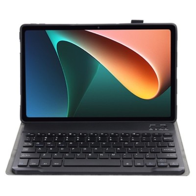 Xiaomi Pad 5 (Pad 5 Pro) atverčiamas juodas odinis dėklas su bluetooth belaide klaviatūra | Priedai.lt