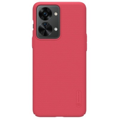 Nillkin Frosted Shield OnePlus Nord 2T 5G raudonas plastikinis dėklas | Priedai.lt