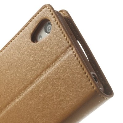 Mercury Sonata atverčiamas Sony Xperia Z2 rudas odinis dėklas - piniginė / Priedai.lt