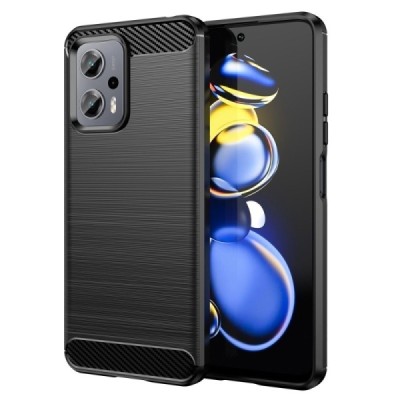 Xiaomi Poco X4 GT (Redmi Note 11T Pro, Redmi Note 11T Pro+) „Carbon“ kieto silikono TPU juodas dėklas - nugarėlė | Priedai.lt