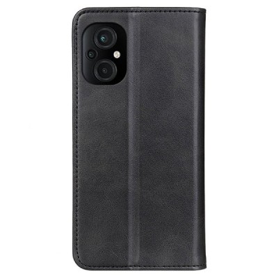 Xiaomi Poco M5 5G (Poco M4 5G) „Split“ juodas odinis atverčiamas dėklas - knygutė | Priedai.lt