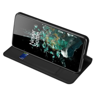 „Dux Ducis“ Skin serijos OnePlus 10T juodas odinis atverčiamas dėklas | Priedai.lt