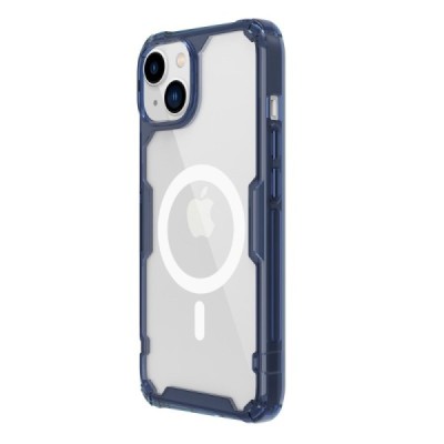 „Nillkin“ Nature TPU Pro MagSafe Apple iPhone 14 Plus skaidrus sustiprintos apsaugos kieto silikono mėlynas dėklas | Priedai.lt